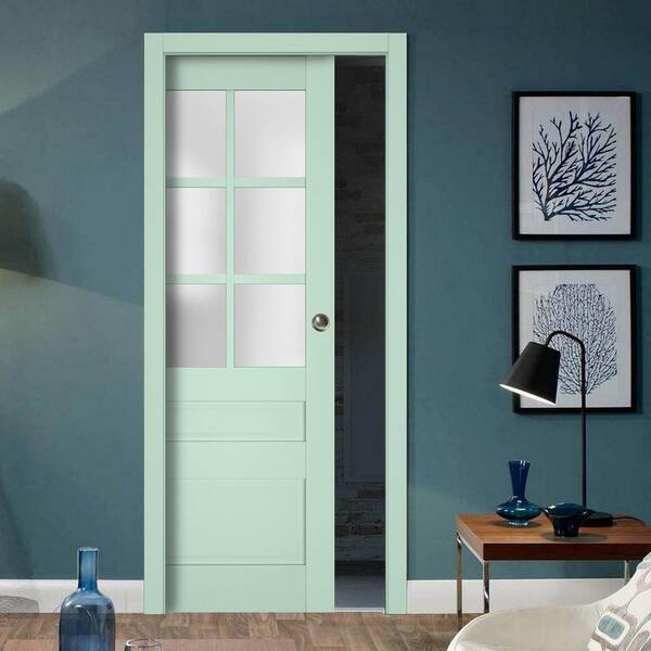 Sartodoors 30 in. x 84 in. 1 Panel Oliva Finished Solid Wood