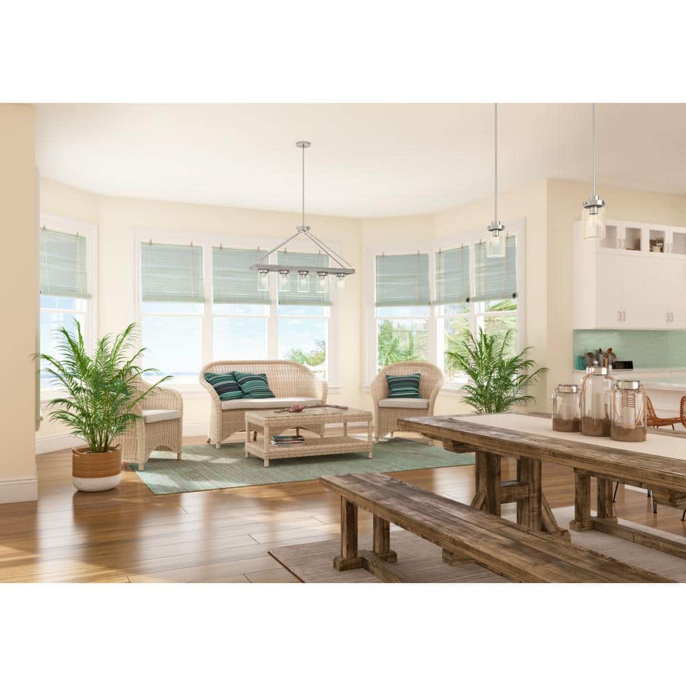 Rustic Farmhouse Mini Jar Pendant Light in Brushed Nickel