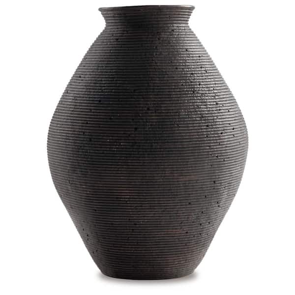 Signature Design By Ashley Hannela 17 in. Brown Resin Urn Decorative Vase
