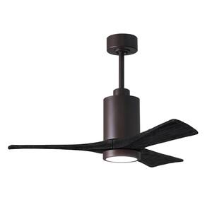 Patricia-3 42 in. Integrated LED Textured Bronze Ceiling Fan with Light Kit