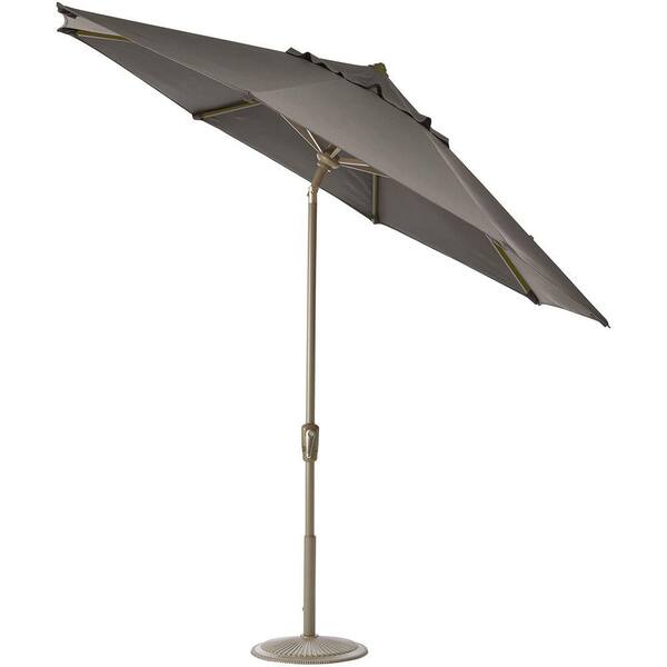 Home Decorators Collection 11 ft. Auto Tilt Patio Umbrella in Graphite Sunbrella-DISCONTINUED
