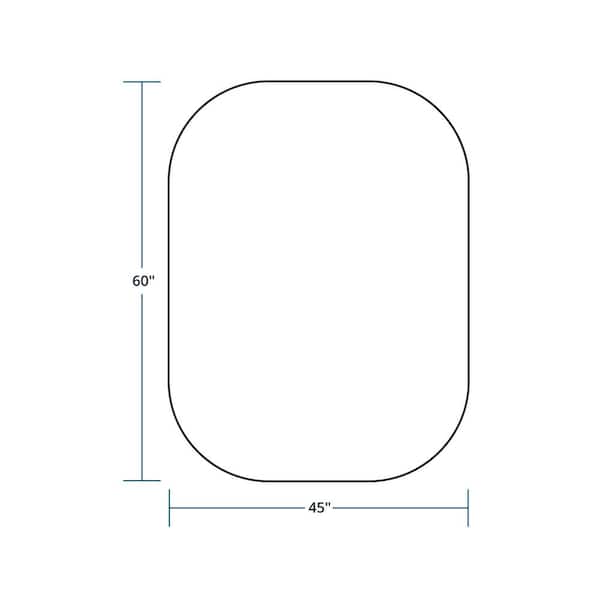 Evolve Modern Shape 45 in. x 60 in. Clear Rectangle Office Chair Mat for Hard Floors