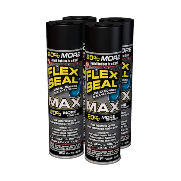 Flex Seal MAX Black 17 oz. Aerosol Liquid Rubber Sealant Coating (4-Pack)