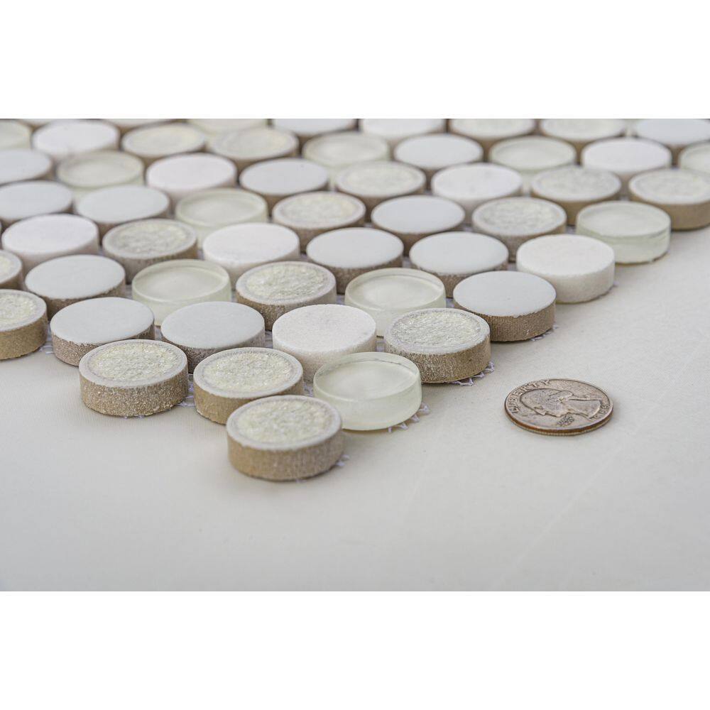 Gray Penny Round Ceramic Mosaic Tile for Kitchen and Bathroom