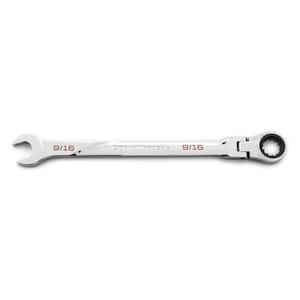9/16 in. SAE 120XP Universal Spline XL Flex Head Combination Ratcheting Wrench