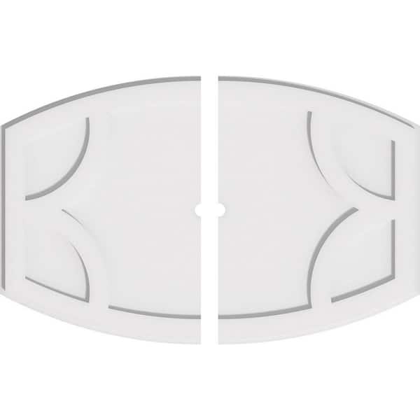 Ekena Millwork 30 in. W x 20 in. H x 1 in. ID x 1 in. P Kailey Architectural Grade PVC Contemporary Ceiling Medallion (2-Piece)