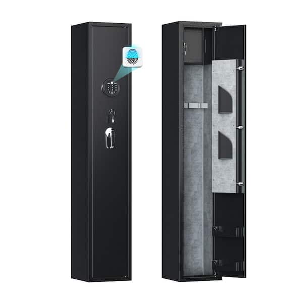 WRIGHTMASTER 3 Gun Smart Fingerprint Lock Gun Cabinet with Pistol Pocket in Black