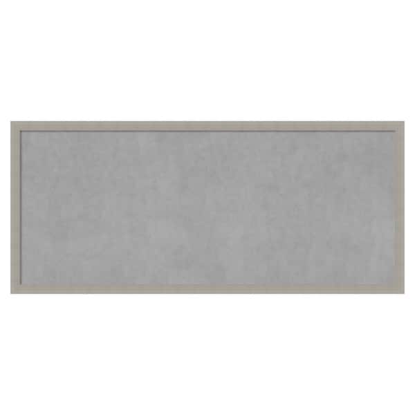 Amanti Art Woodgrain Stripe Grey 50 in. x 22 in. Framed Magnetic Board