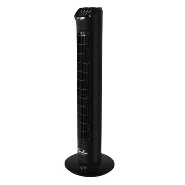 32 in. 3 Fan Speeds Tower Fan in Black Finish Electric Oscillating 3-Modes, 9-Air Flow Settings with Remote Control