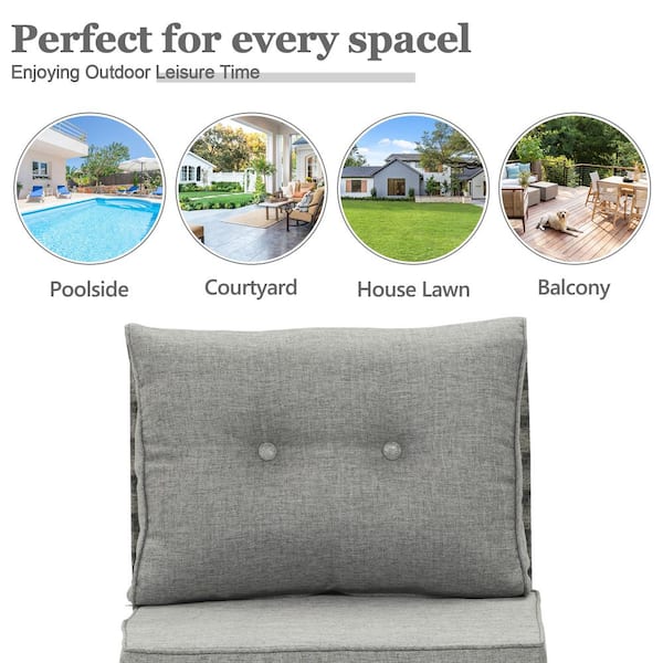 KN Siavonce Outdoor Wicker Furniture Single Chair with Ottoman