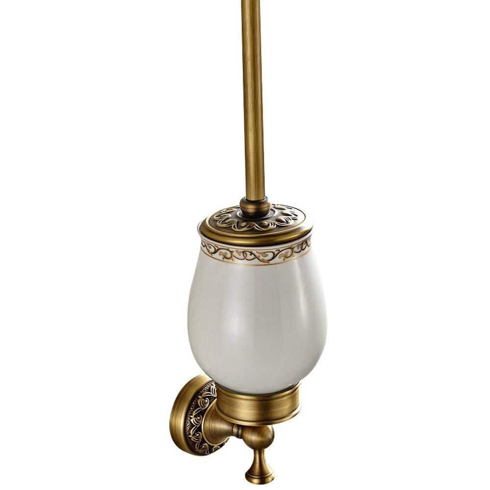 Antique Brass Toilet Brush and Holder, Retro Toilet Brush Organizer with Ceramic Cup, Durable and High Effciency price history on PriceWatchPro