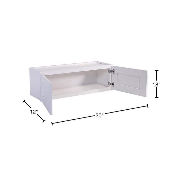 Design House Brookings Solid Wood Assembled Shaker 30 in. x 18 in. x 12 in. 2 Door Wall Kitchen Cabinet W3018 in White