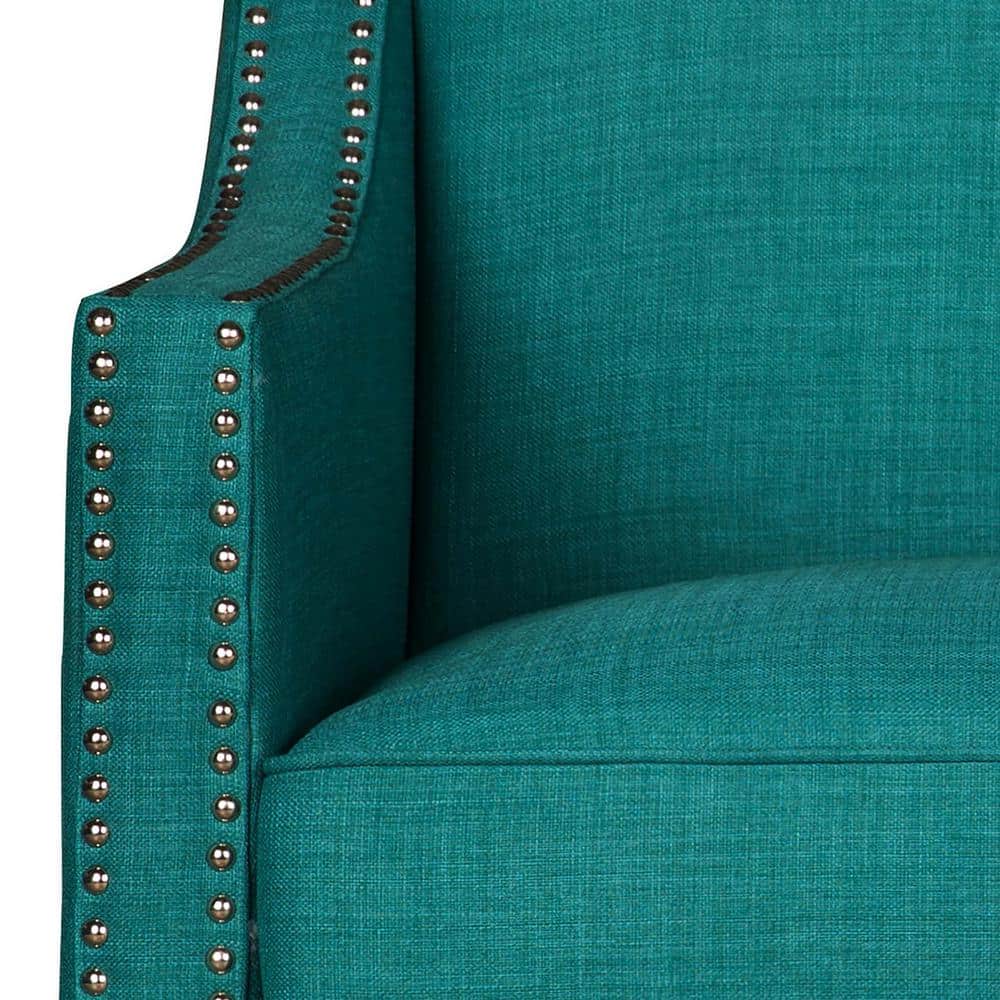 Heirloom Teal Transitional Wood Accent Chair