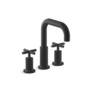 Purist Cross 2-Handle Deck-Mount Tub Faucet in Matte Black (Valve Not Included)