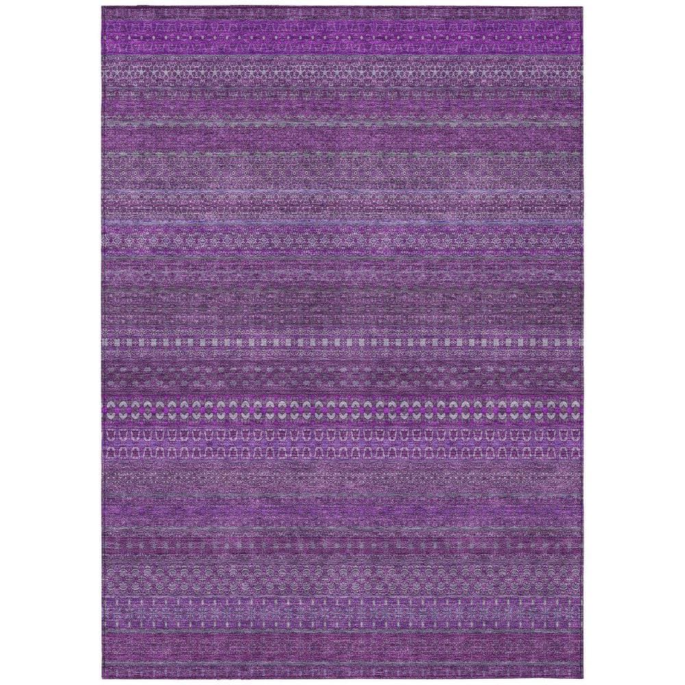 Eggplant 8 ft. x 10 ft. Woven Striped Polyester Rectangle Indoor/Outdoor Area Rug price history on PriceWatchPro
