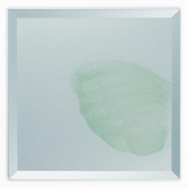 Forever Square 8 in. x 8 in. Beveled Glossy Green Glass Backsplash Wall Tile (12 sq.ft./Case)