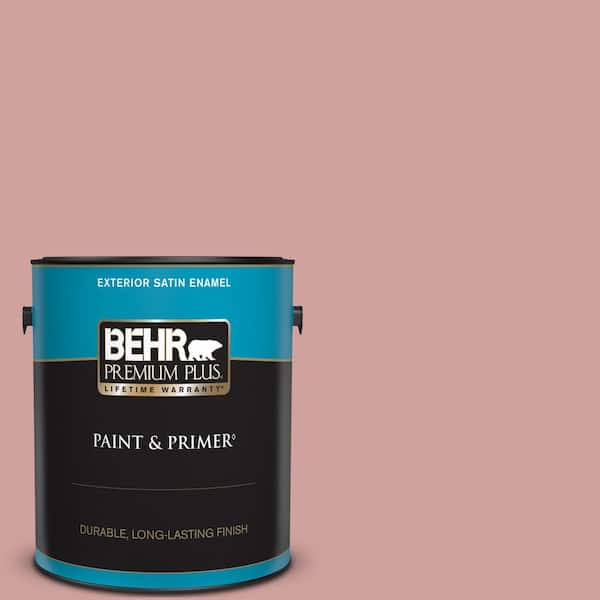 BEHR PREMIUM PLUS 1 gal. #S150-3 Rose Pottery Satin Enamel Exterior Paint & Primer