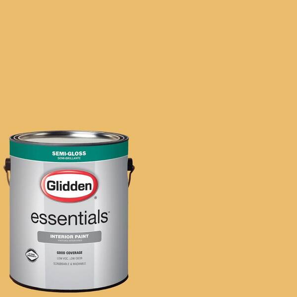 Glidden Essentials 1 gal. #HDGY21 Corn Moon Semi-Gloss Interior Paint