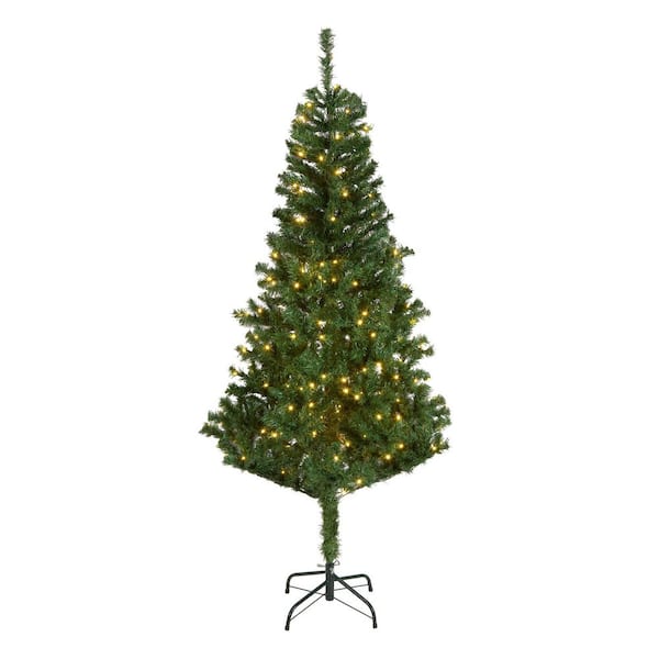 6' Linden Spruce Wrapped PreLit Artificial Christmas Tree with 250 Warm White LED Lights