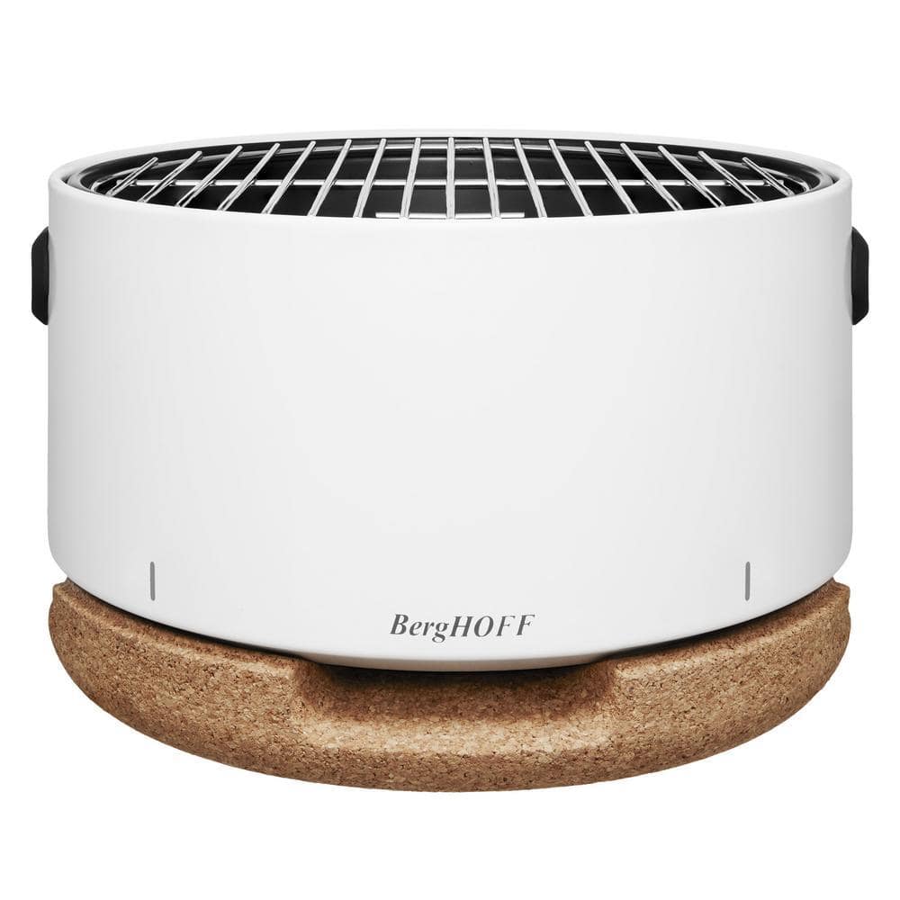 Portable Charcoal Grill in White