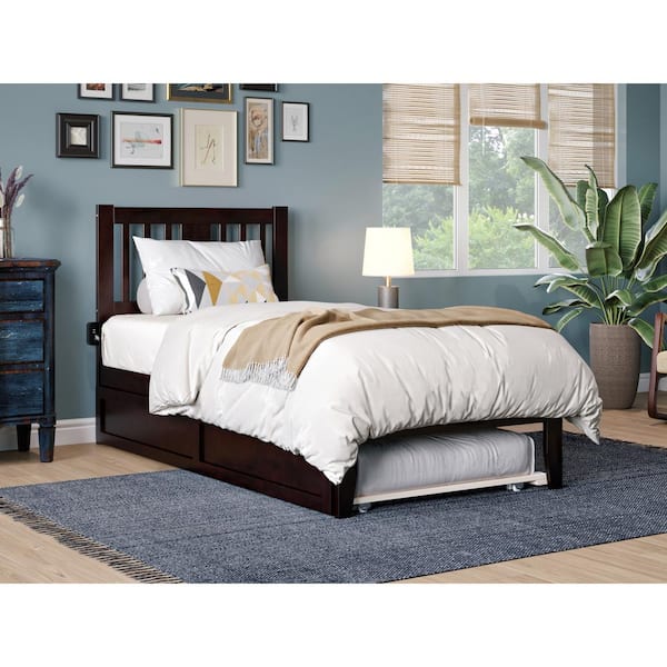 AFI Tahoe Espresso Twin Solid Wood Platform Bed with Twin Trundle