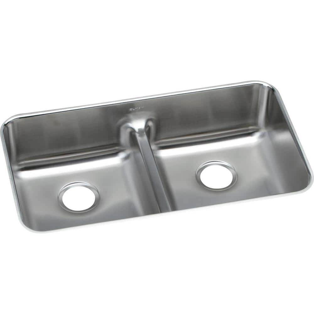 Lustrous Satin Stainless Steel Double Basin Undermount Sink