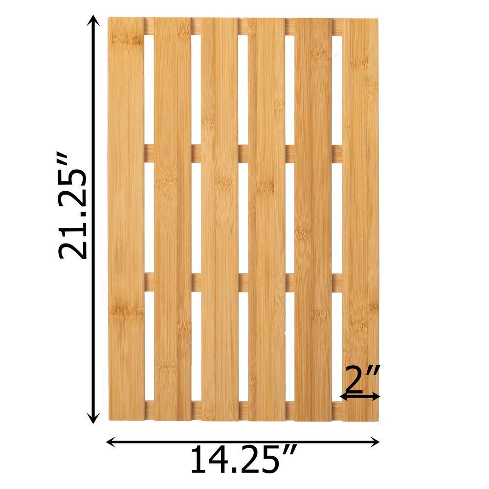 Natural Bamboo Non-Slip Waterproof Bath Mat for Indoor and Outdoor Use