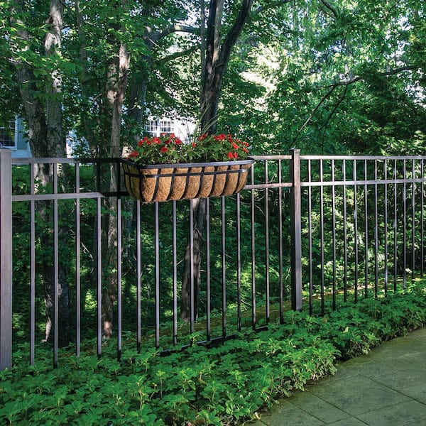 Natural Reflections Heavy-Duty 4-1/2 ft. H x 8 ft. W Black Aluminum Pre-Assembled Fence Panel