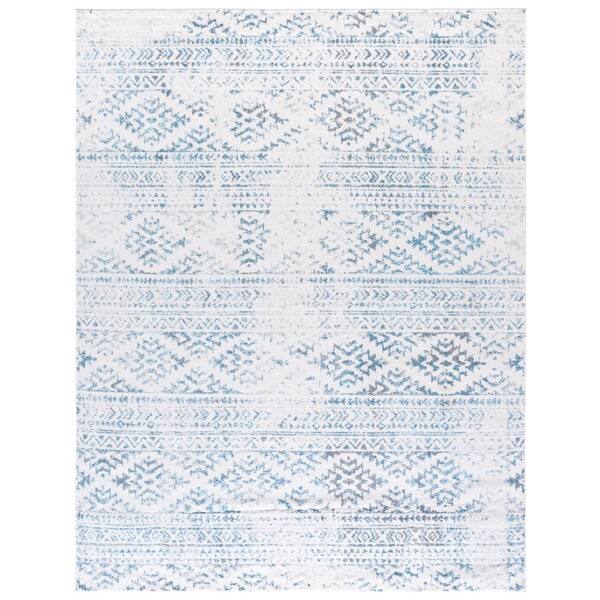 Tulum 10 x 13 Ivory/Turquoise Tribal TUL272E Area Rug
