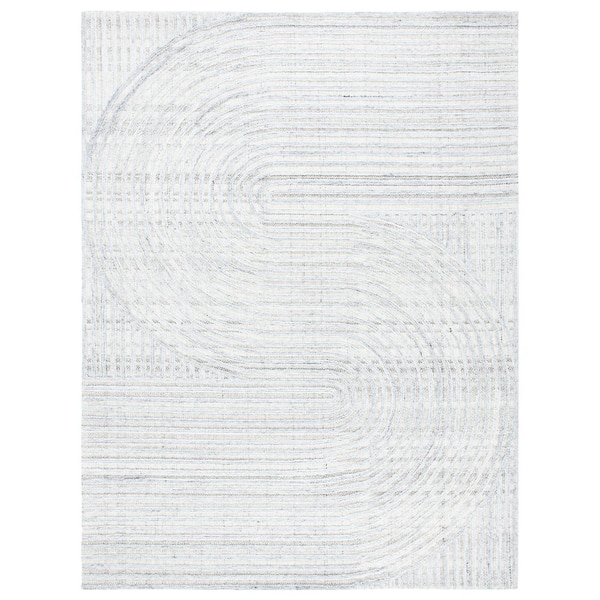 Southampton 10 ft. x 14 ft. Gray Meander Striped Area Rug