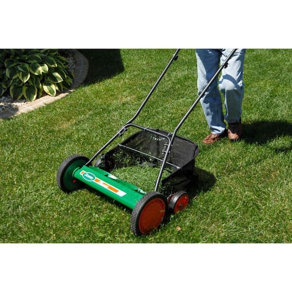 20 in. Manual Walk Behind Reel Lawn Mower, Includes Grass Catcher