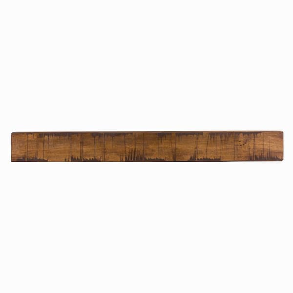 Dogberry Collections 72 in. W x 5.5 in. H x 6.25 in. D Rustic Aged Oak Cap-Shelf Mantel
