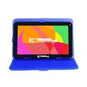 10.1 in. 64GB Android 13 Quad Core Tablet with Blue Case