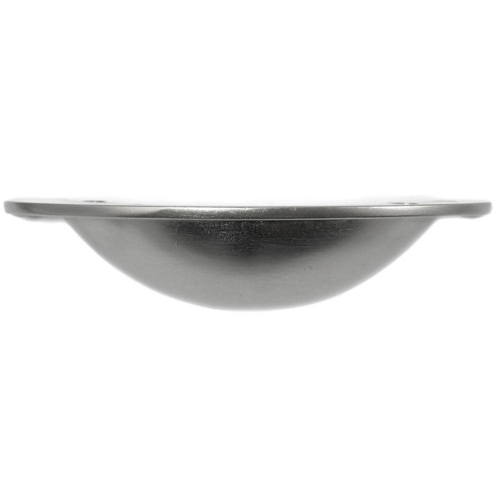 Satin Pewter Brushed Metal Cup Pull with Mounting Hardware