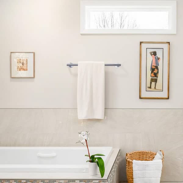 20 in. Wall Mounted Single Towel Bar Bath Hardware Accessory in Brushed Nickel