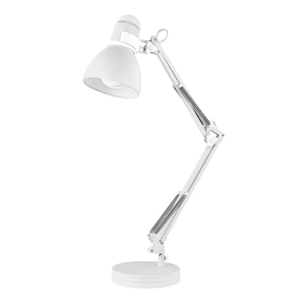 kasteel Zwerver temperatuur Globe Electric Architect 28 in. Matte White Desk Lamp 52024 - The Home Depot