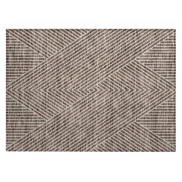 Chantille Machine Washable Indoor/Outdoor Abstract ACN937 Brown 1 ft. 8 in. x 2 ft. 6 in. Area Rug