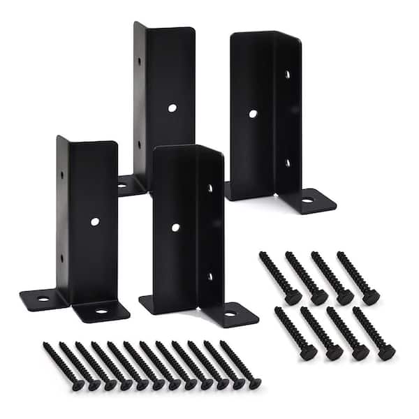 Afoxsos Carbon Steel Galvanized Adjustable Post Anchor Brackets Kit for 4 x 4 Post Heavy Duty Fence Deck Supports (4-Pack)