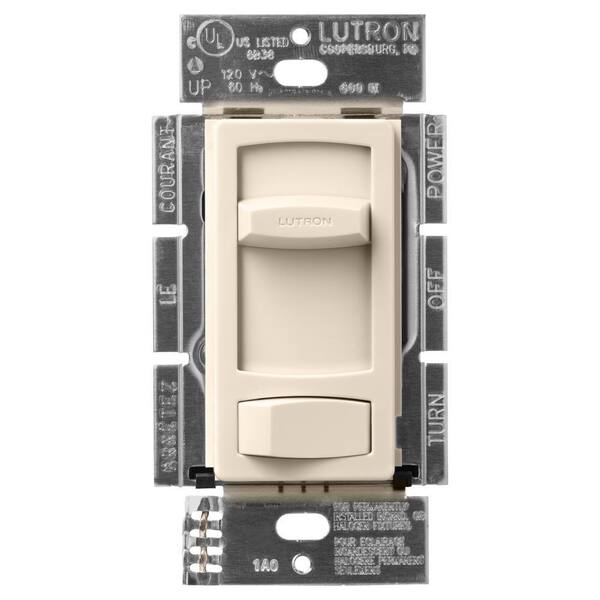 Lutron Skylark Contour Dimmer Switch with Preset for Incandescent Bulbs, 600-Watt/Single-Pole, Light Almond (CT-600P-LA)