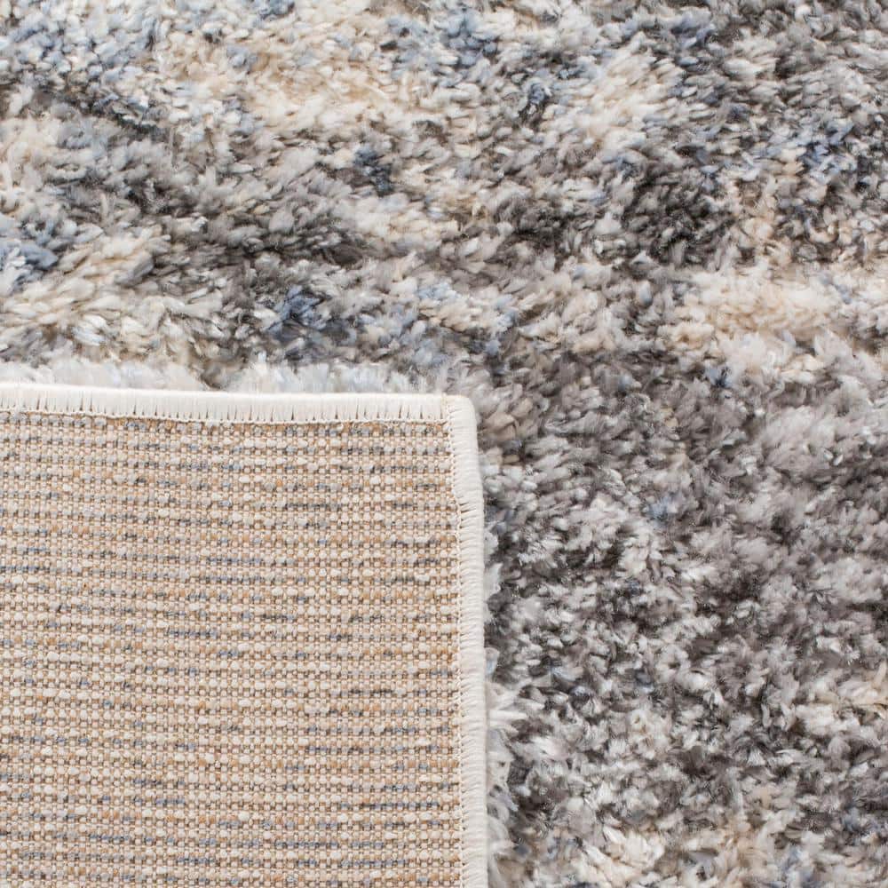 Reversible Gray Spot 10' x 14' Synthetic Shag Area Rug