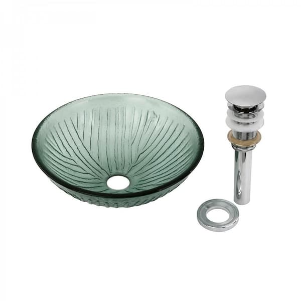 Novatto 12-Inch Clear Tempered Glass Vessel Sink – Compact Mini Bathroom Sink For Powder Rooms