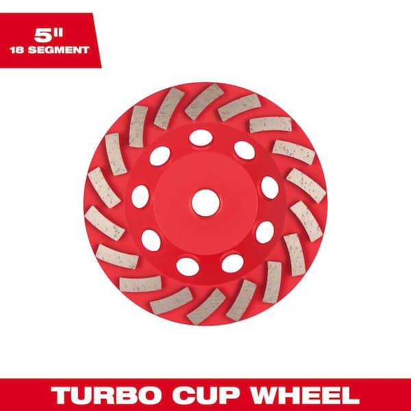 Milwaukee 5 in. DIAMOND MAX Segmented Turbo Diamond Cup Wheel