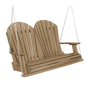 Heritage 2-Person Weathered Wood Plastic Porch Swing