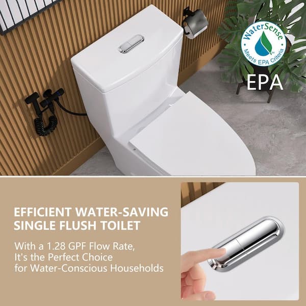 Zeafive Top 1-Piece Toilet 1.1/1.6 GPF Dual Flush Compact
