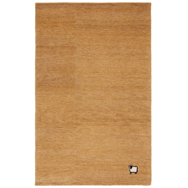 Himalaya 5 ft. x 8 ft. Gold Solid Sheep Area Rug