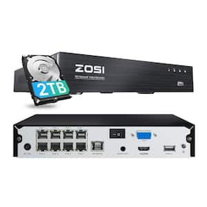 ZR08HN ZR08SN ZR08DN 4K 8MP 8-Channel POE 2TB NVR Security System Only Work with Same Brand Wired 2MP 5MP 8MP IP Camera