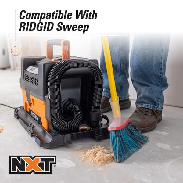 RIDGID HD0300 3 Gallon 5.0 Peak HP NXT Wet/Dry Shop Vacuum with Filter,  Expandable Locking Hose and Accessories –