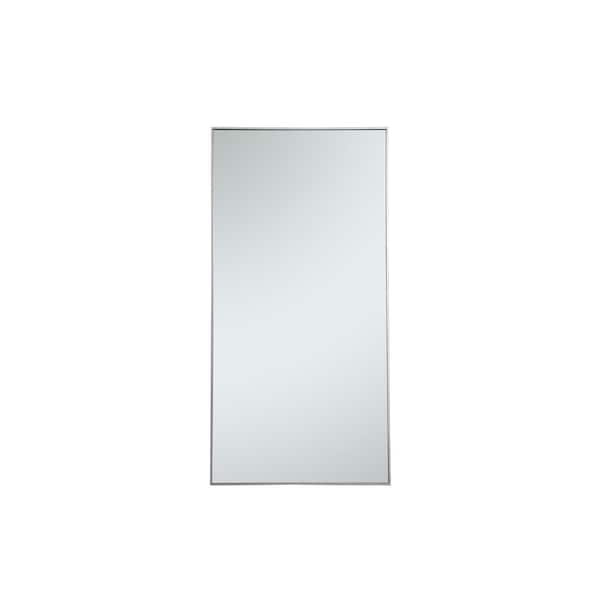 Unbranded Timeless Home 36 in. W x 72 in. H x Contemporary Metal Framed Rectangle Silver Mirror