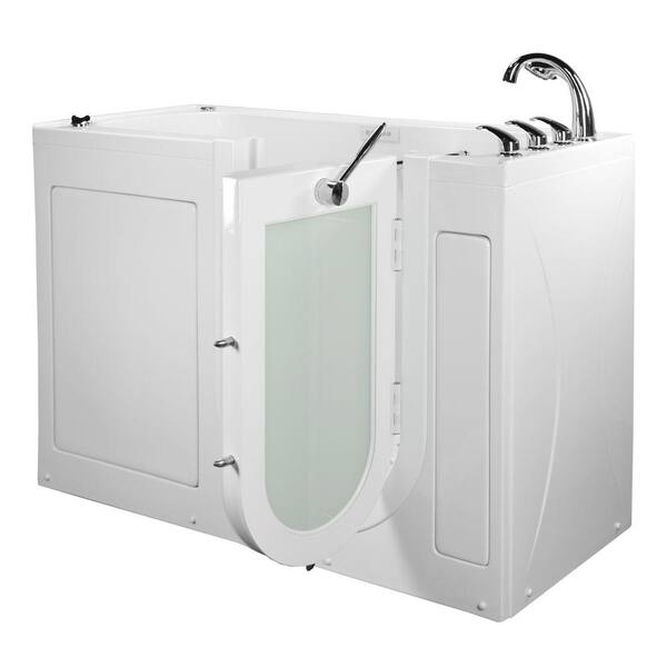 Ella 60 in. Lounger Acrylic Walk-In Whirlpool and Air Tub in White, RHS Outward Door,Digital Control, Fast Fill Faucet