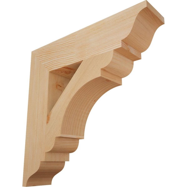 Ekena Millwork 3.5 in. x 18 in. x 18 in. Douglas Fir Olympic Traditional Smooth Bracket